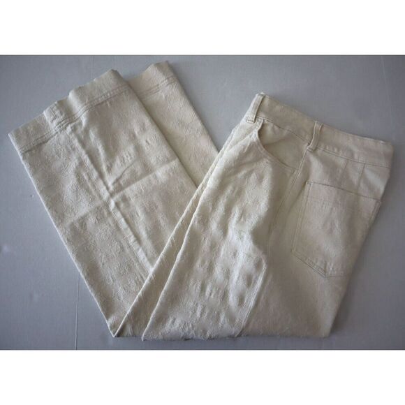 Pilcro Anthropologie OB1809245 Women Sz 27 Beige The Skipper Wide-Leg Jeans - Picture 9 of 12